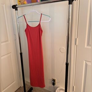 Hot Pink Thin Summer Dress with Slit